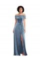 Shop Draped Cuff Off the Shoulder Velvet Maxi Bridesmaid Dress / Prom Dress with Pockets Sydney