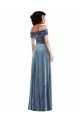 Shop Draped Cuff Off the Shoulder Velvet Maxi Bridesmaid Dress / Prom Dress with Pockets Sydney