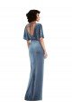 Shop Flutter Sleeve Open Back Velvet Maxi Bridesmaid Dress / Prom Dress with Draped Wrap Skirt Sydney