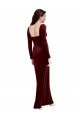 Shop Sleek Square Neck Spaghetti Straps Velvet Bridesmaid Dress / Prom Dress with Side Slit Sydney