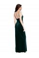 Shop Straight Neckline Spaghetti Straps Long Velvet Bridesmaid Dress / Prom Dress with High Side Slit Sydney