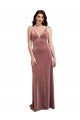 Shop Low Scoop Back Long V-Neck Formal Velvet Slip Bridesmaid Dress / Prom Dress Sydney