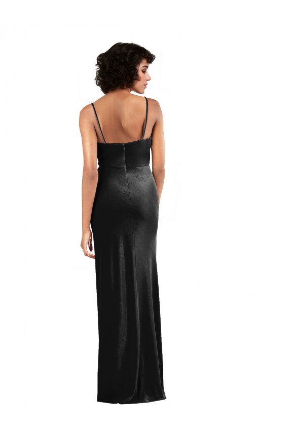 Shop Modern Floor-Length Formal Velvet Bridesmaid Dress / Prom Dress with Cowl Neck and Spaghetti Straps Sydney