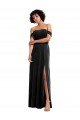 Shop Off the Shoulder Drapped Sleeves Formal Stretch Velvet Bridesmaid Dress / Prom Dress Sydney