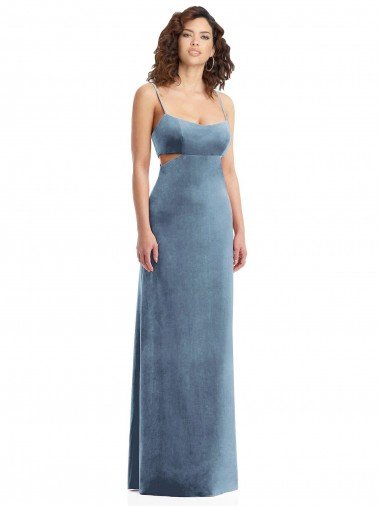Shop Spaghetti Strap Long Full Length Formal Velvet Maxi Bridesmaid Dress / Prom Dress Sydney