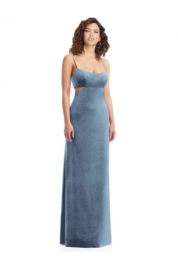 Shop Spaghetti Strap Long Full Length Formal Velvet Maxi Bridesmaid Dress / Prom Dress Sydney