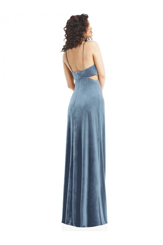 Shop Spaghetti Strap Long Full Length Formal Velvet Maxi Bridesmaid Dress / Prom Dress Sydney