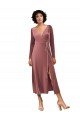 Shop Long Sleeve Velvet Faux Wrap Midi Length Bridesmaid Dress / Prom Dress Sydney