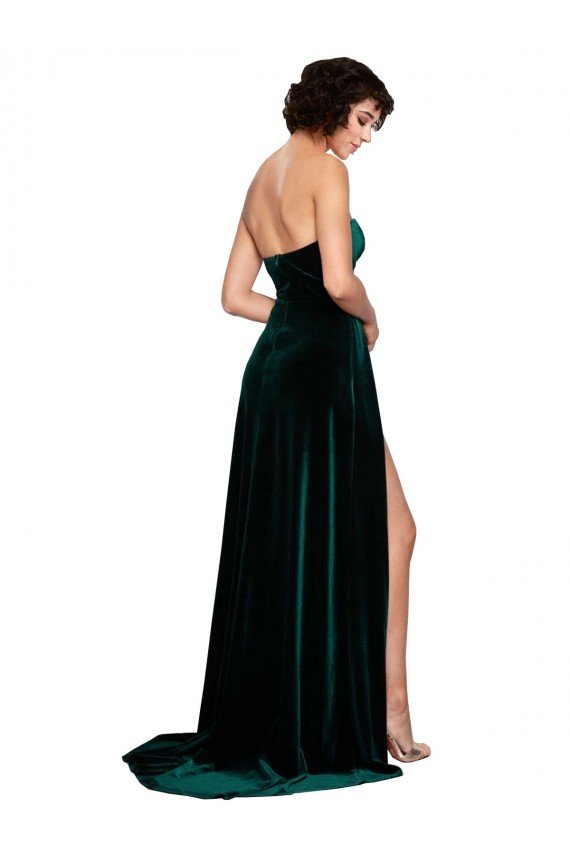 Shop Sweetheart Fluid Velvet Bridesmaid Dress / Prom Dress with High Split Sydney